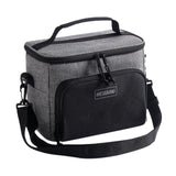 Maxbell Insulated Lunch Bag Oxford Cloth Reusable Organizer for Camping Fishing Work Gray
