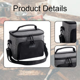 Maxbell Insulated Lunch Bag Oxford Cloth Reusable Organizer for Camping Fishing Work Gray
