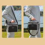 Maxbell Insulated Lunch Bag Oxford Cloth Reusable Organizer for Camping Fishing Work Gray
