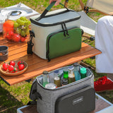 Maxbell Insulated Lunch Bag Oxford Cloth Reusable Organizer for Camping Fishing Work Gray