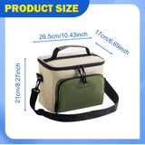 Maxbell Insulated Lunch Bag Oxford Cloth Reusable Organizer for Camping Fishing Work Green