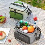 Maxbell Insulated Lunch Bag Oxford Cloth Reusable Organizer for Camping Fishing Work Green