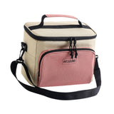 Maxbell Insulated Lunch Bag Oxford Cloth Reusable Organizer for Camping Fishing Work Pink
