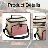 Maxbell Insulated Lunch Bag Oxford Cloth Reusable Organizer for Camping Fishing Work Pink