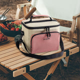 Maxbell Insulated Lunch Bag Oxford Cloth Reusable Organizer for Camping Fishing Work Pink