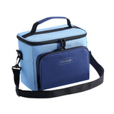 Maxbell Insulated Lunch Bag Oxford Cloth Reusable Organizer for Camping Fishing Work Blue