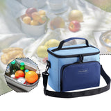 Maxbell Insulated Lunch Bag Oxford Cloth Reusable Organizer for Camping Fishing Work Blue
