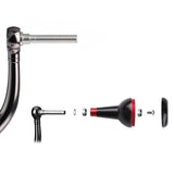 Maxbell Aluminum Alloy Fishing Reel Handle Lightweight Portable Handle Arm Ball Grip Black Red