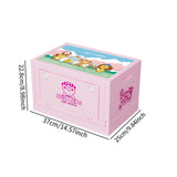 Maxbell Foldable Storage Box 20L Cartoon Folding Container for Home Bedroom Home Use Pink