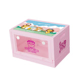 Maxbell Foldable Storage Box 20L Cartoon Folding Container for Home Bedroom Home Use Pink Clear