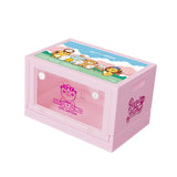 Maxbell Foldable Storage Box 20L Cartoon Folding Container for Home Bedroom Home Use Pink Clear