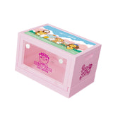 Maxbell Foldable Storage Box 20L Cartoon Folding Container for Home Bedroom Home Use Pink Clear
