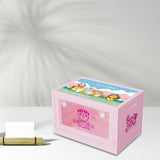 Maxbell Foldable Storage Box 20L Cartoon Folding Container for Home Bedroom Home Use Pink Clear
