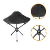 Maxbell Camping Stool Seat Portable Foldable Small Chair for Gardening Concert Beach black