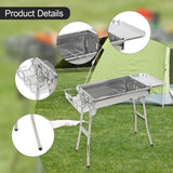 Maxbell Barbecue Grill Sturdy Foldable Charcoal Grill for Household Hiking Traveling