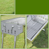 Maxbell Barbecue Grill Sturdy Foldable Charcoal Grill for Household Hiking Traveling