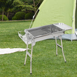 Maxbell Barbecue Grill Sturdy Foldable Charcoal Grill for Household Hiking Traveling