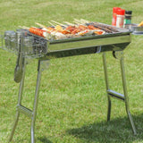 Maxbell Barbecue Grill Sturdy Foldable Charcoal Grill for Household Hiking Traveling