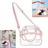 Maxbell Transparent Shoulder Bag PVC Waterproof Handbag for Outdoor Workplace Hiking Pink