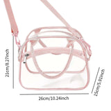 Maxbell Transparent Shoulder Bag PVC Waterproof Handbag for Outdoor Workplace Hiking Pink