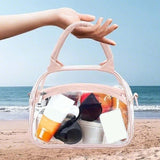Maxbell Transparent Shoulder Bag PVC Waterproof Handbag for Outdoor Workplace Hiking Pink