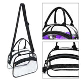Maxbell Transparent Shoulder Bag PVC Waterproof Handbag for Outdoor Workplace Hiking Black