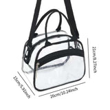 Maxbell Transparent Shoulder Bag PVC Waterproof Handbag for Outdoor Workplace Hiking Black