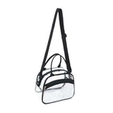 Maxbell Transparent Shoulder Bag PVC Waterproof Handbag for Outdoor Workplace Hiking Black