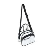 Maxbell Transparent Shoulder Bag PVC Waterproof Handbag for Outdoor Workplace Hiking Black