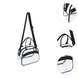 Maxbell Transparent Shoulder Bag PVC Waterproof Handbag for Outdoor Workplace Hiking Black