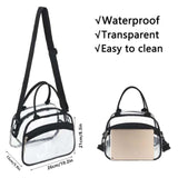 Maxbell Transparent Shoulder Bag PVC Waterproof Handbag for Outdoor Workplace Hiking Black