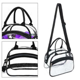 Maxbell Transparent Shoulder Bag PVC Waterproof Handbag for Outdoor Workplace Hiking Black