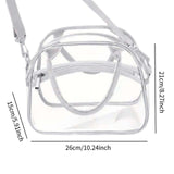 Maxbell Transparent Shoulder Bag PVC Waterproof Handbag for Outdoor Workplace Hiking Gray