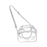 Maxbell Transparent Shoulder Bag PVC Waterproof Handbag for Outdoor Workplace Hiking Gray