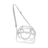 Maxbell Transparent Shoulder Bag PVC Waterproof Handbag for Outdoor Workplace Hiking Gray