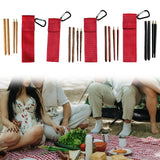 Maxbell Travel Chopsticks Foldable Multiple Use Wood Portable for Office Home Picnic Khaki