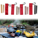 Maxbell Travel Chopsticks Foldable Multiple Use Wood Portable for Office Home Picnic Khaki