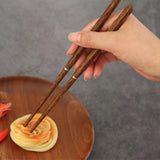 Maxbell Travel Chopsticks Foldable Multiple Use Wood Portable for Office Home Picnic Khaki