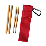 Maxbell Travel Chopsticks Foldable Multiple Use Wood Portable for Office Home Picnic Khaki