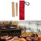 Maxbell Travel Chopsticks Foldable Multiple Use Wood Portable for Office Home Picnic Khaki