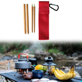 Maxbell Travel Chopsticks Foldable Multiple Use Wood Portable for Office Home Picnic Khaki