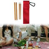 Maxbell Travel Chopsticks Foldable Multiple Use Wood Portable for Office Home Picnic Khaki