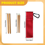 Maxbell Travel Chopsticks Foldable Multiple Use Wood Portable for Office Home Picnic Khaki