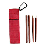 Maxbell Travel Chopsticks Foldable Multiple Use Wood Portable for Office Home Picnic Red