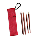 Maxbell Travel Chopsticks Foldable Multiple Use Wood Portable for Office Home Picnic Red
