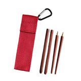 Maxbell Travel Chopsticks Foldable Multiple Use Wood Portable for Office Home Picnic Red