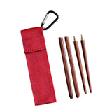 Maxbell Travel Chopsticks Foldable Multiple Use Wood Portable for Office Home Picnic Red