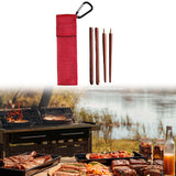 Maxbell Travel Chopsticks Foldable Multiple Use Wood Portable for Office Home Picnic Red