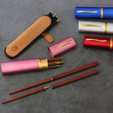 Maxbell Travel Chopsticks Foldable Multiple Use Wood Portable for Office Home Picnic Black