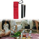 Maxbell Travel Chopsticks Foldable Multiple Use Wood Portable for Office Home Picnic Black